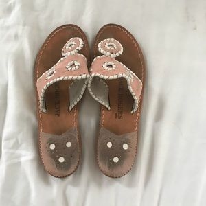 Pink and White Jack Rodgers Sandals size 6